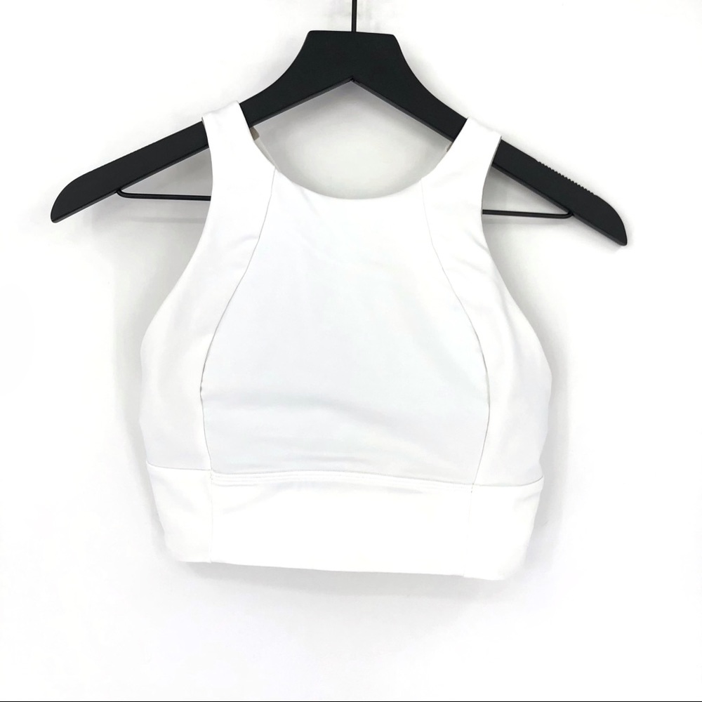LULULEMON Free To Be Serene Bra High Neck Long Line White 6